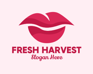 Pink Feminine Lips  logo design