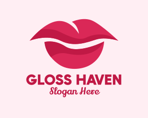 Pink Feminine Lips  logo design