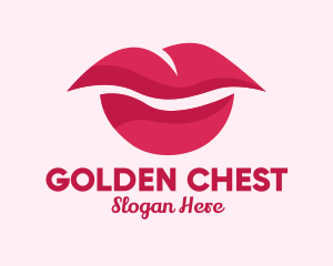 Pink Feminine Lips  logo design