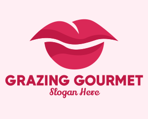 Pink Feminine Lips  logo design