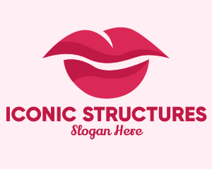 Pink Feminine Lips  logo design