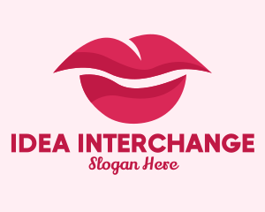 Pink Feminine Lips  logo design