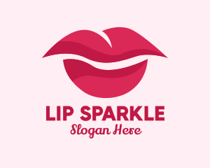 Pink Feminine Lips  logo design