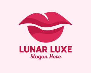 Pink Feminine Lips  logo design