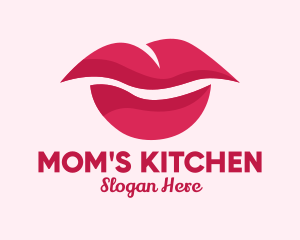 Pink Feminine Lips  logo design