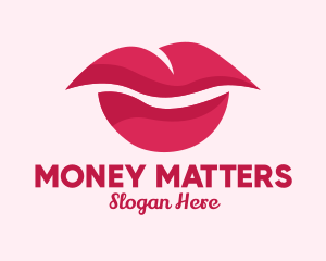 Pink Feminine Lips  logo design