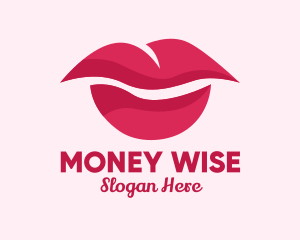 Pink Feminine Lips  logo design