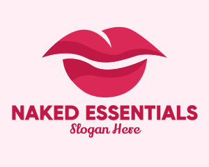 Pink Feminine Lips  logo design