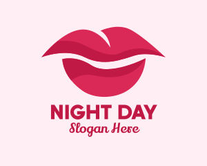 Pink Feminine Lips  logo design