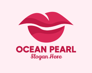 Pink Feminine Lips  logo design