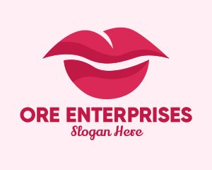 Pink Feminine Lips  logo design