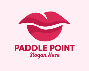 Pink Feminine Lips  logo design