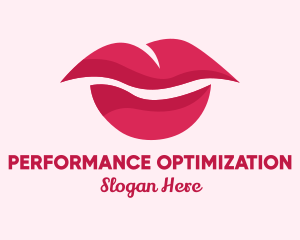 Pink Feminine Lips  logo design