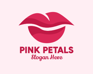 Pink Feminine Lips  logo design