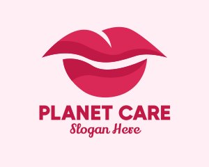 Pink Feminine Lips  logo design