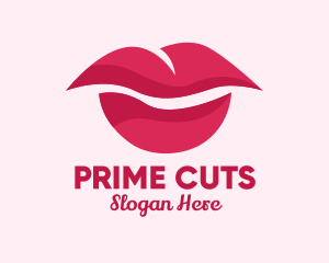 Pink Feminine Lips  logo design