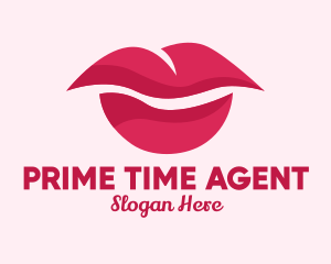 Pink Feminine Lips  logo design