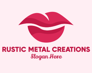 Pink Feminine Lips  logo design