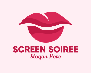 Pink Feminine Lips  logo design