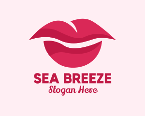 Pink Feminine Lips  logo design