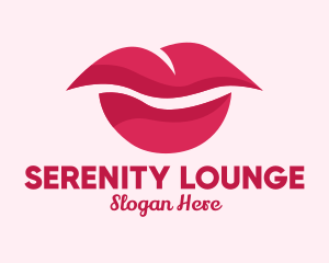 Pink Feminine Lips  logo design