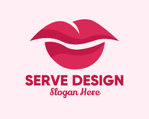 Pink Feminine Lips  logo design