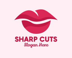 Pink Feminine Lips  logo design