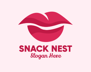 Pink Feminine Lips  logo design