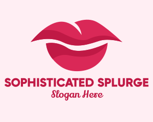 Pink Feminine Lips  logo design