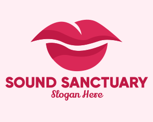 Pink Feminine Lips  logo design