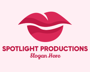 Pink Feminine Lips  logo design