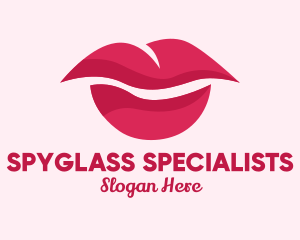 Pink Feminine Lips  logo design