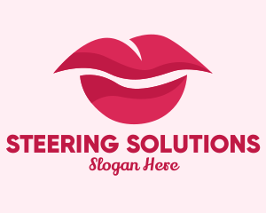 Pink Feminine Lips  logo design