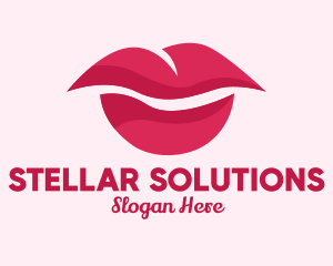 Pink Feminine Lips  logo design