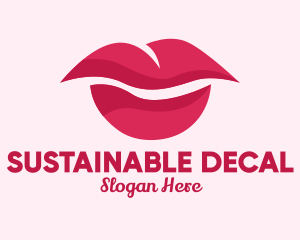 Pink Feminine Lips  logo design