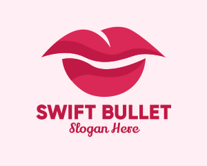 Pink Feminine Lips  logo design