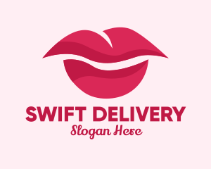 Pink Feminine Lips  logo design