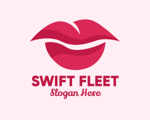 Pink Feminine Lips  logo design