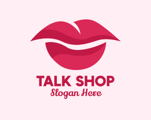 Pink Feminine Lips  logo design