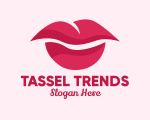 Pink Feminine Lips  logo design