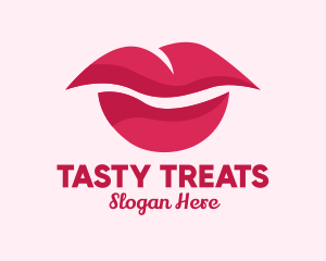 Pink Feminine Lips  logo design