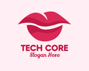 Pink Feminine Lips  logo design