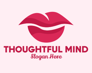 Pink Feminine Lips  logo design