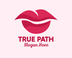 Pink Feminine Lips  logo design