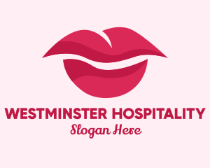 Pink Feminine Lips  logo design