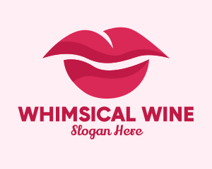 Pink Feminine Lips  logo design