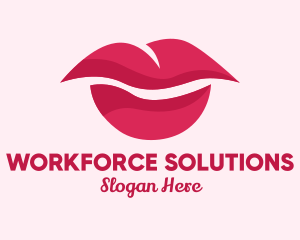 Pink Feminine Lips  logo design