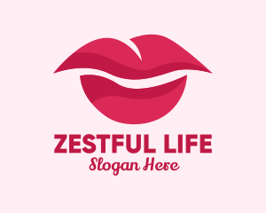 Pink Feminine Lips  logo design