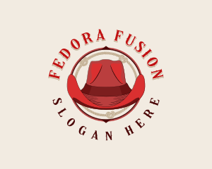 Cowboy Fedora Hat logo design