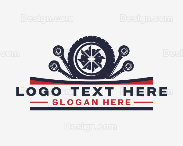 Wheel Tire Mechanic Repair Logo